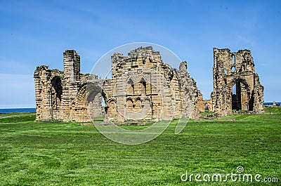 The ruins of Tynemouth priory and castle Stock Photo