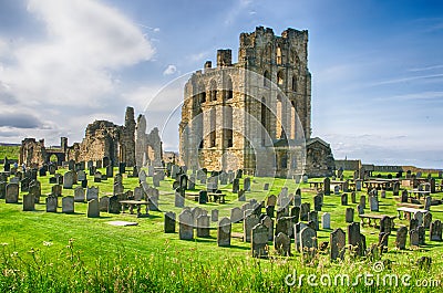 The ruins of Tynemouth priory, castle and priory Stock Photo