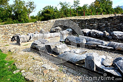 Ruins in Ulpia Traiana Augusta Dacica Sarmizegetusa Editorial Stock Photo