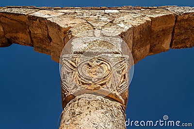 Ruins of the umayyad medieval city Anjar Stock Photo