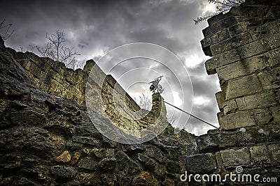 Ruins of Valkenburg Castle Stock Photo