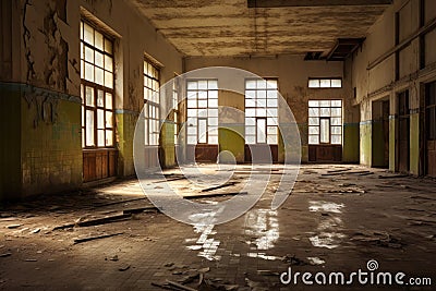 ruins of a very heavily polluted industrial factory, place was known as one of the most polluted towns Stock Photo