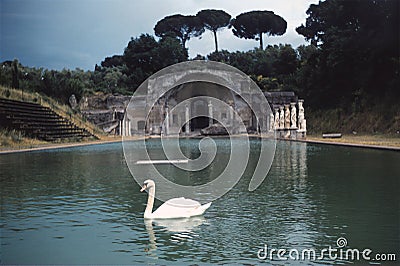 Ruins of the villa of Hadrian in 1973 Stock Photo