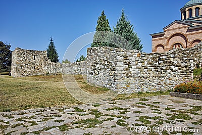 Ruins of wall of Medieval Monastery St. John the Baptist, Bulgaria Stock Photo