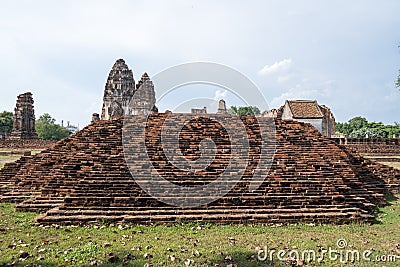 Ruins of Wat Phra Si Rattana Mahathat Stock Photo