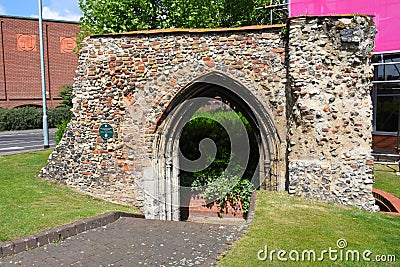 Ruins of Whitefriars Priory, Norwich, Norfolk, England Stock Photo