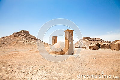 Ruins of Zoroastrian Towers of Silence Yazd. Iran. Stock Photo