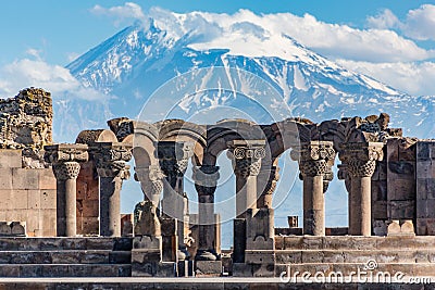 Ruins of the Zvartnos temple in Yerevan, Armenia Stock Photo