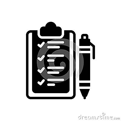 Black solid icon for Rule, ordinance and guideline Vector Illustration