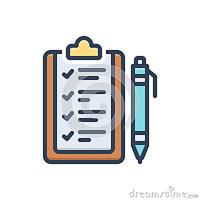 Color illustration icon for Rule, ordinance and guideline Cartoon Illustration