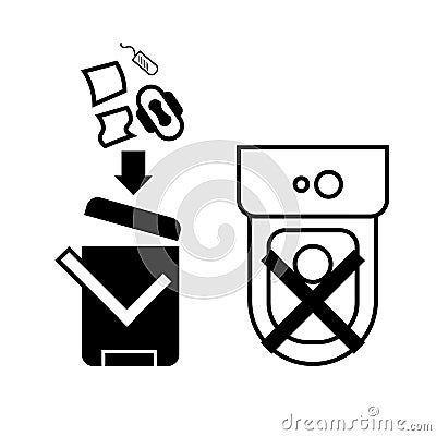rules of conduct in the toilet Vector Illustration