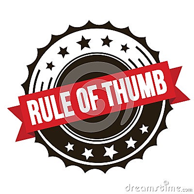 RULE OF THUMB text on red brown ribbon stamp Stock Photo