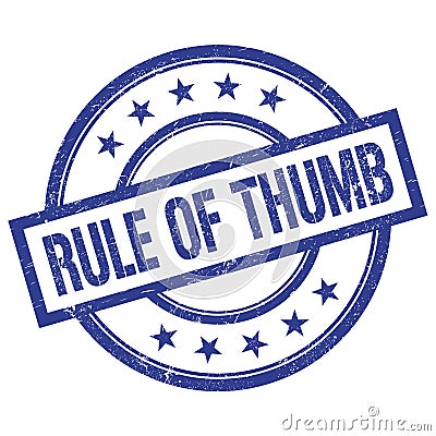 RULE OF THUMB text written on blue vintage round stamp Stock Photo