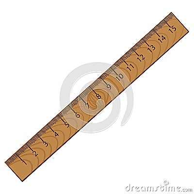 Ruler in centimeters, wooden ruler Stock Photo