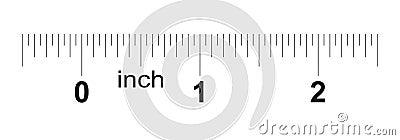 Ruler 2 inches. Metric inch size indicator. Decimal system grid. Measuring tool Stock Photo