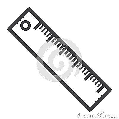 Ruler line icon, Education and school Vector Illustration