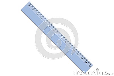 Ruler plastic color. School measuring tool for geometry, drawing, 15 centimeters. Design element on isolated background. Vector Illustration