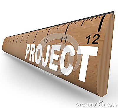 Ruler - Project Word School Homework Arts and Crafts Stock Photo