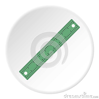 Ruler, rectangular shape icon circle Vector Illustration