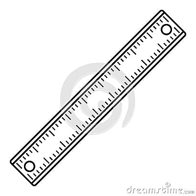 Ruler, rectangular shape icon, outline style Vector Illustration