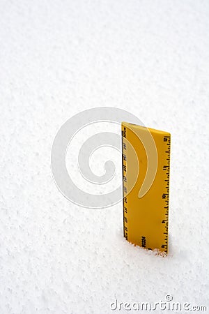 Ruler in Snow Stock Photo