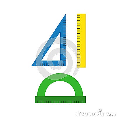 Ruler tool flat icon vector Vector Illustration