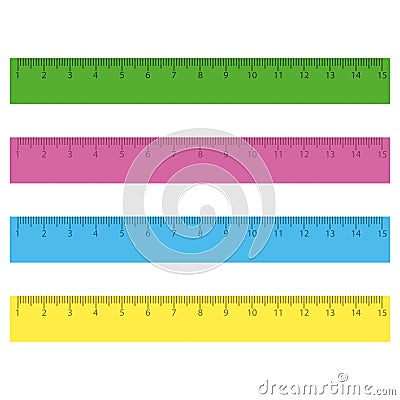 Rulers in centimeters and millimeters Stock Photo