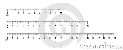 Rulers Inch and metric rulers. Measuring tool. Centimeters and inches measuring scale cm metrics indicator. Scale for a Vector Illustration