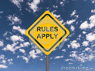 Rules apply sign Stock Photo