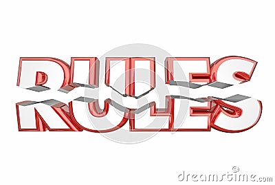 Rules Breaking Laws Illegal Word Cracking Stock Photo