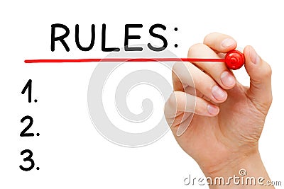 Rules Red Marker Stock Photo