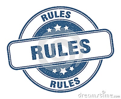 rules stamp. rules round grunge sign. Vector Illustration