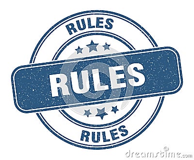 rules stamp. rules round grunge sign. Vector Illustration