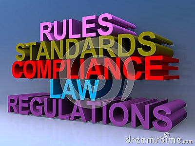 Rules standards compliance law regulations Stock Photo