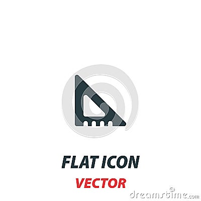 ruller icon in a flat style. Vector illustration pictogram on white background. Isolated symbol suitable for mobile concept, web Cartoon Illustration