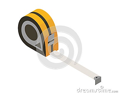 Ruller isometric hand tool. Detailed icon of tool for handyman repair. Vector equipment of builder instrument. Tool Vector Illustration