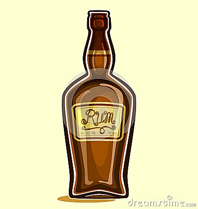 Rum in the bottle Vector Illustration