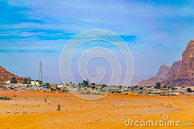 Rum village of Wadi Rum desert in Jordan Stock Photo