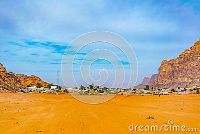 Rum village of Wadi Rum desert in Jordan Stock Photo