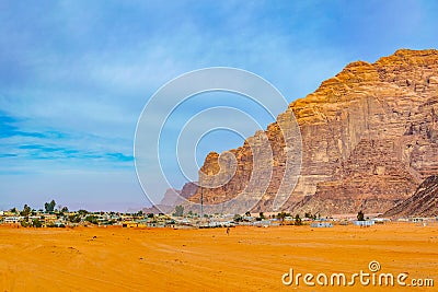 Rum village of Wadi Rum desert in Jordan Stock Photo