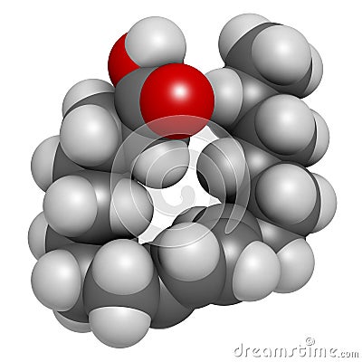 Rumenic acid bovinic acid, conjugated linoleic acid, CLA fatty acid molecule. Stock Photo