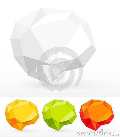 Rumpled bubbles for speech Vector Illustration