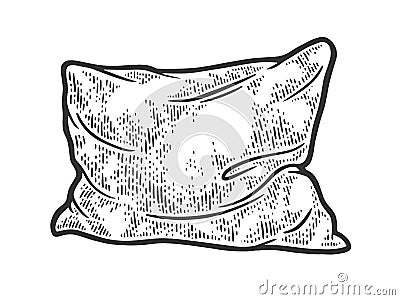 Rumpled pillow cushion sketch vector illustration Vector Illustration