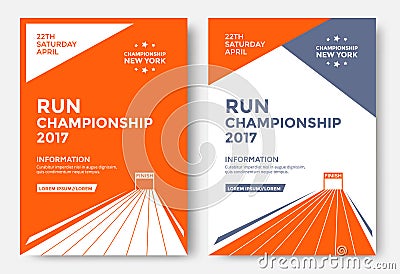 Run championship poster Vector Illustration