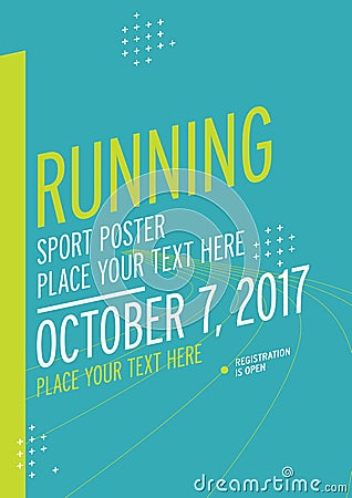 Run championship poster design template. Vector Illustration