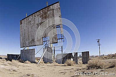 Run down drive-in movie screen Stock Photo