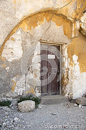 Run down houses near the Church of Saint-Marie-du-Bourg Stock Photo