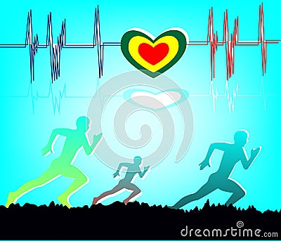 Run for health exercise background Vector Illustration