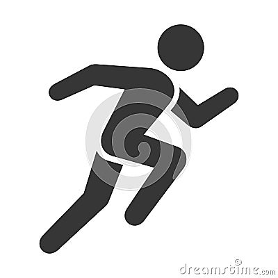 Run Icon. Running Man on White Background. Vector Vector Illustration