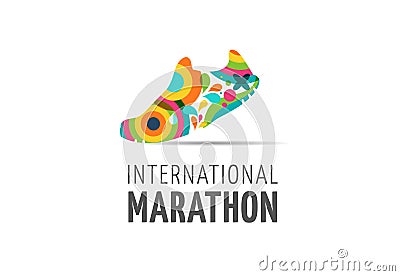 Run icon, symbol, marathon poster and logo Vector Illustration